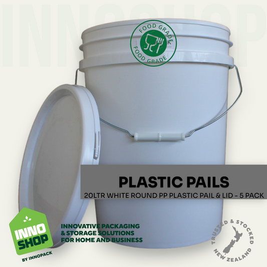 20LTR WHITE PLASTIC PAIL & LID