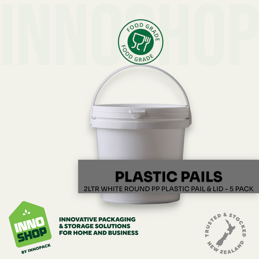 2LTR WHITE PLASTIC PAIL & LID