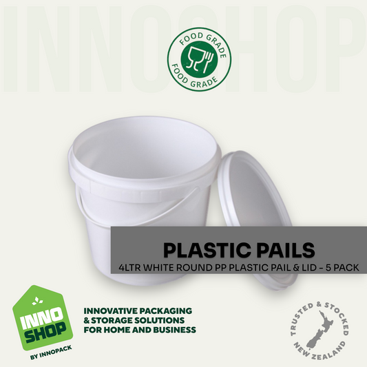 4LTR WHITE PLASTIC PAIL & LID