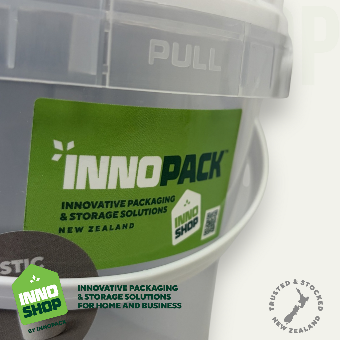 4LTR CLEAR PLASTIC PAIL & WHITE LIDS