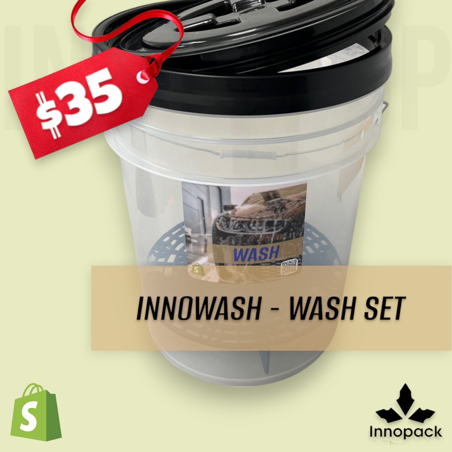 INNOWASH 20L SINGLE "WASH" BUCKET SET