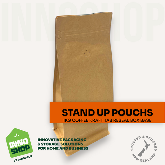 1KG COFFEE KRAFT VALVE TAB RESEAL BOX BOTTOM 135X345X50