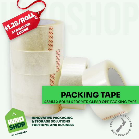 PACKING TAPE 48MM X 50UM X 100MTR CLEAR OPP PACKING TAPE (54 ROLLS)