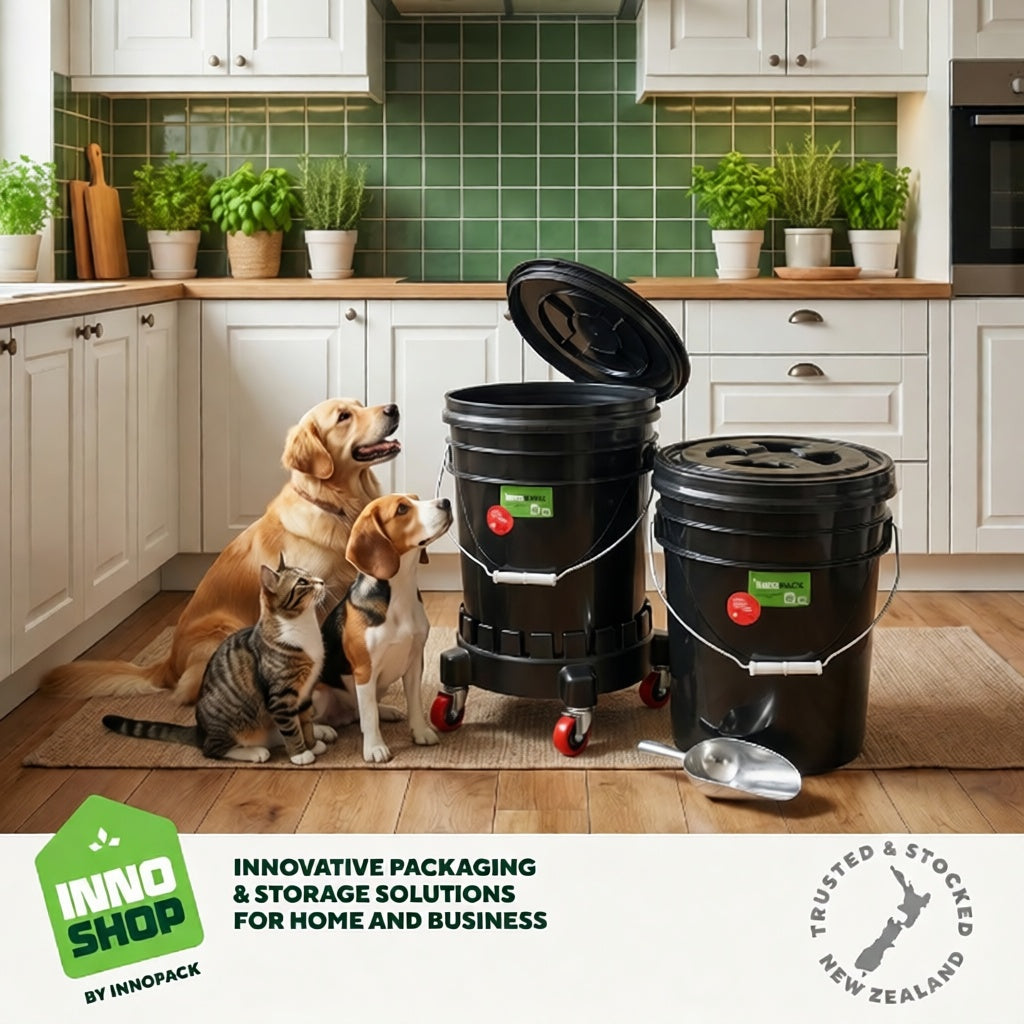 20L BLACK-OUT STORAGE PAIL & GAMMA SEAL SCREW LID + 350ML ALUMINIUM SCOOP