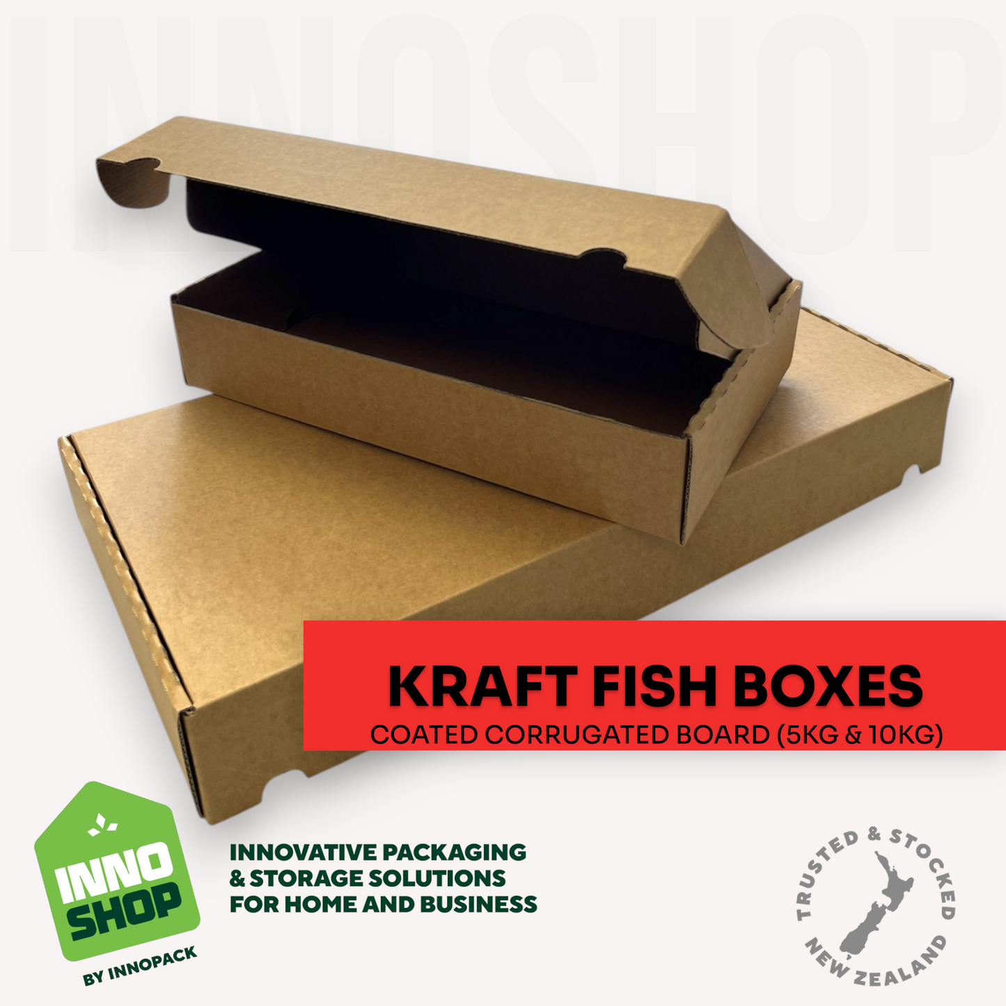10KG KRAFT FISH CARTON 610MM x 290MM x 75MM + WATER REPELL (EACH)