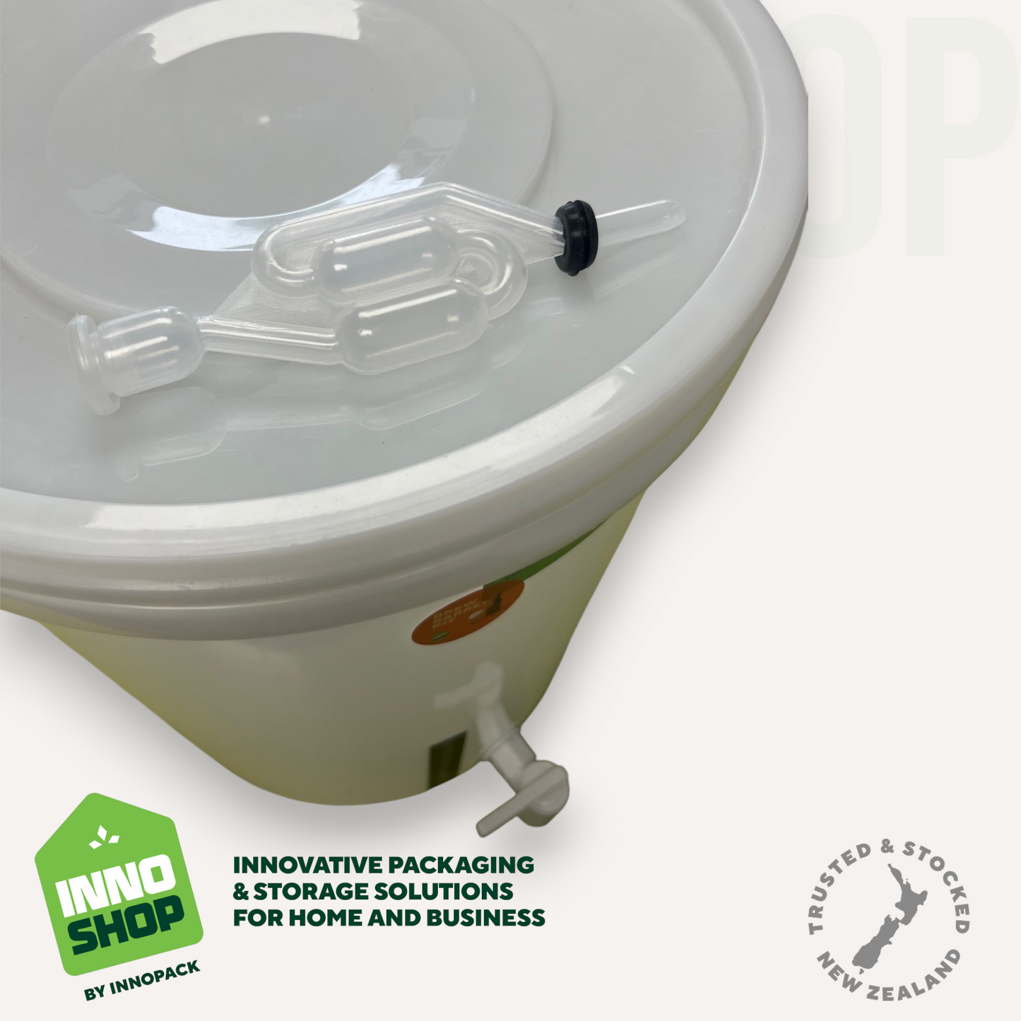 30L BREW BARREL KIT - PAIL LID TAP AIRLOCK, THERMO-STICK & BLACK GROMMET
