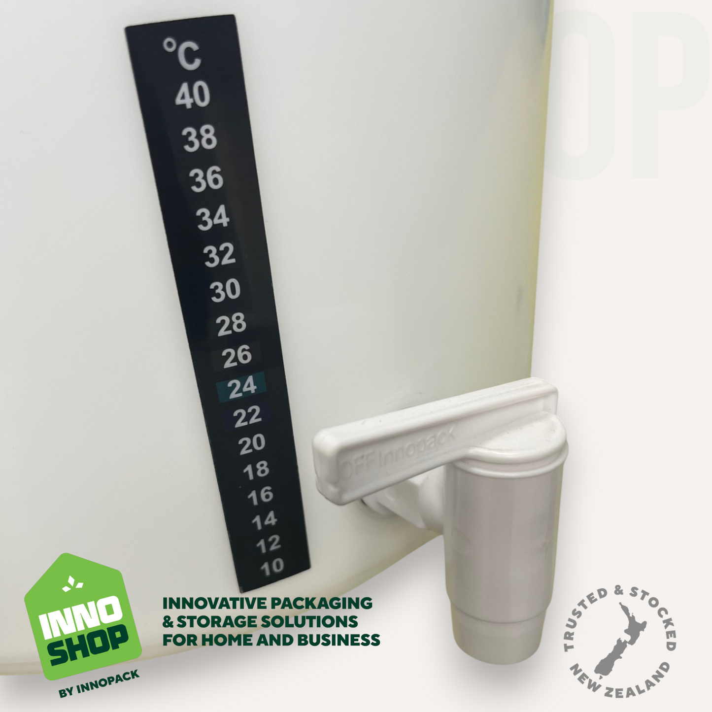 30L BREW BARREL KIT - PAIL LID TAP AIRLOCK, THERMO-STICK & BLACK GROMMET
