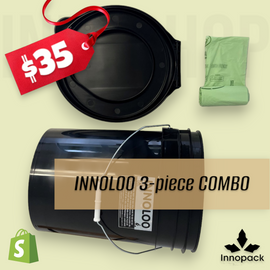INNOLOO 20L PAIL & TOILET SEAT COMBO + 25 x 30L HOME COMPOSTABLE BAGS