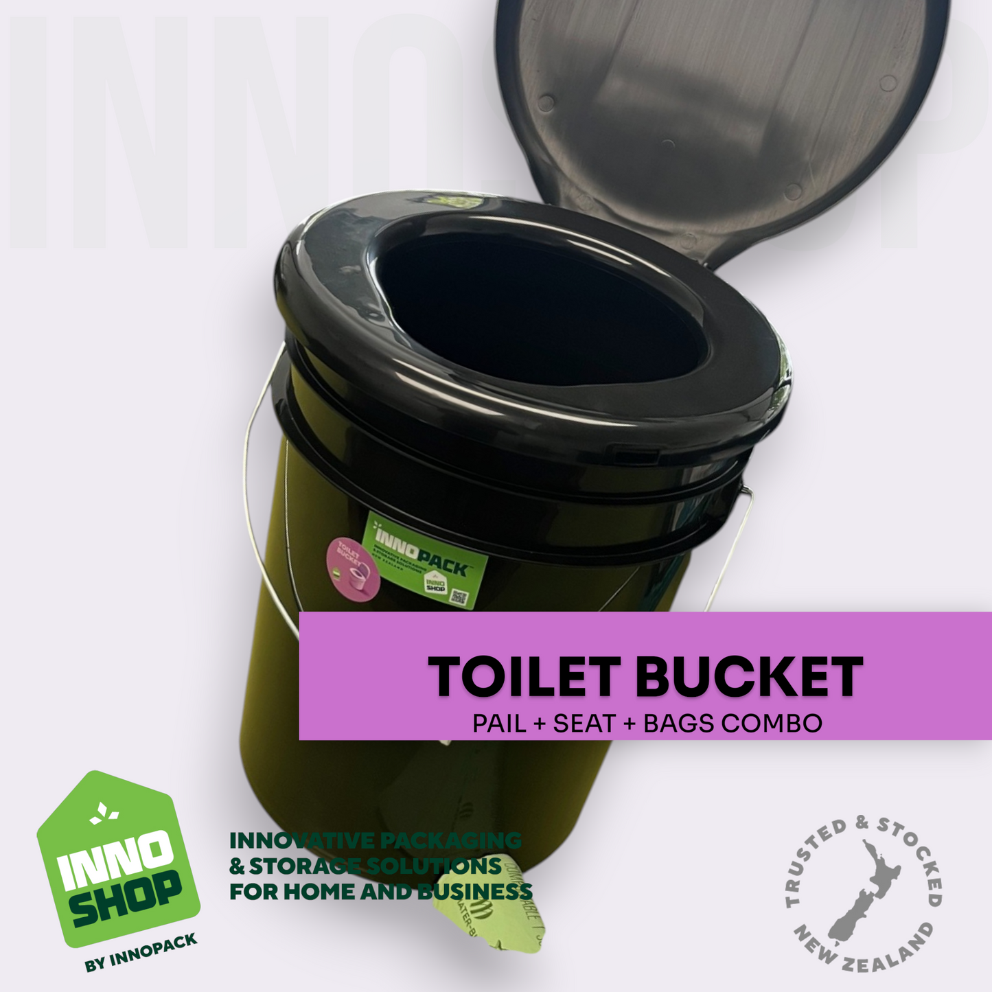 20L TOILET PAIL AND SEAT COMBO + 25 x 30L HOME COMPOSTABLE BAGS