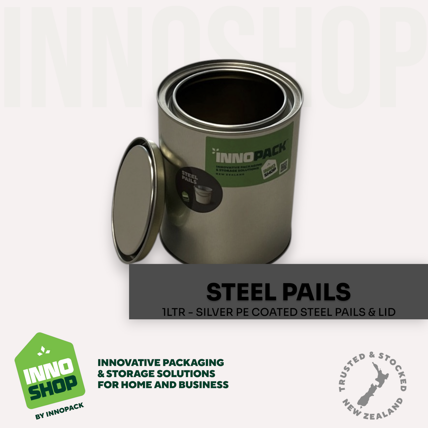 1LTR SILVER RND PE LINED TIN & LID - TRIPLE TIGHT LID FORMAT 90 / CARTON