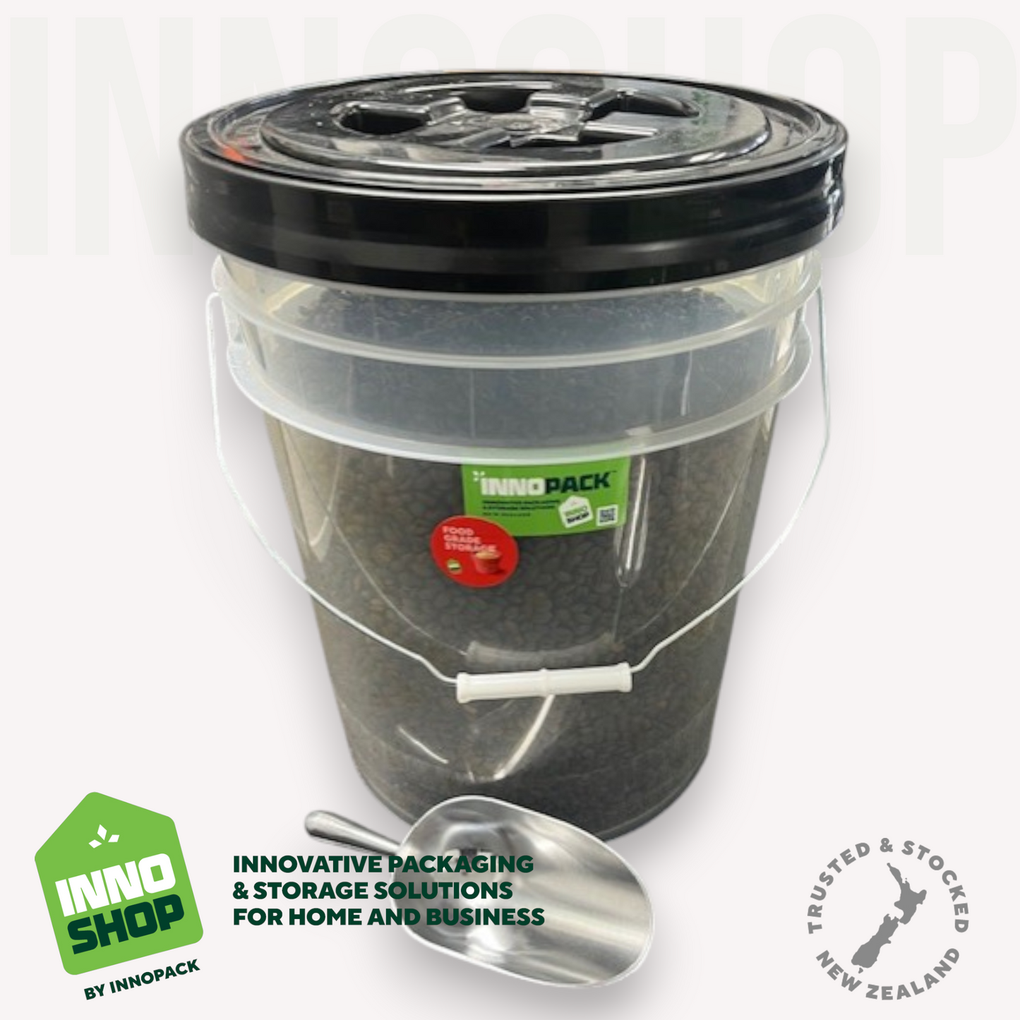 20L STORAGE PAIL & GAMMA SEAL SCREW LID & 350ML ALUMINIUM SCOOP