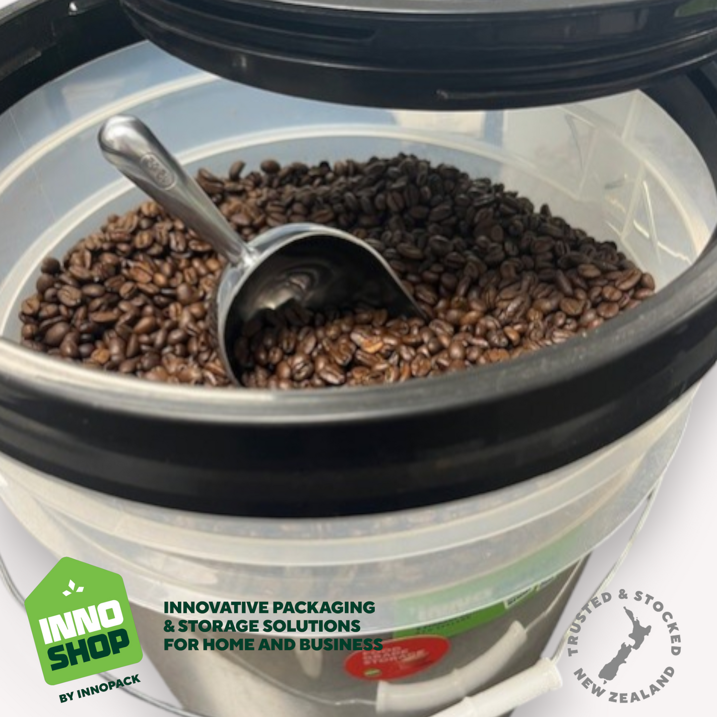 20L STORAGE PAIL & GAMMA SEAL SCREW LID & 350ML ALUMINIUM SCOOP