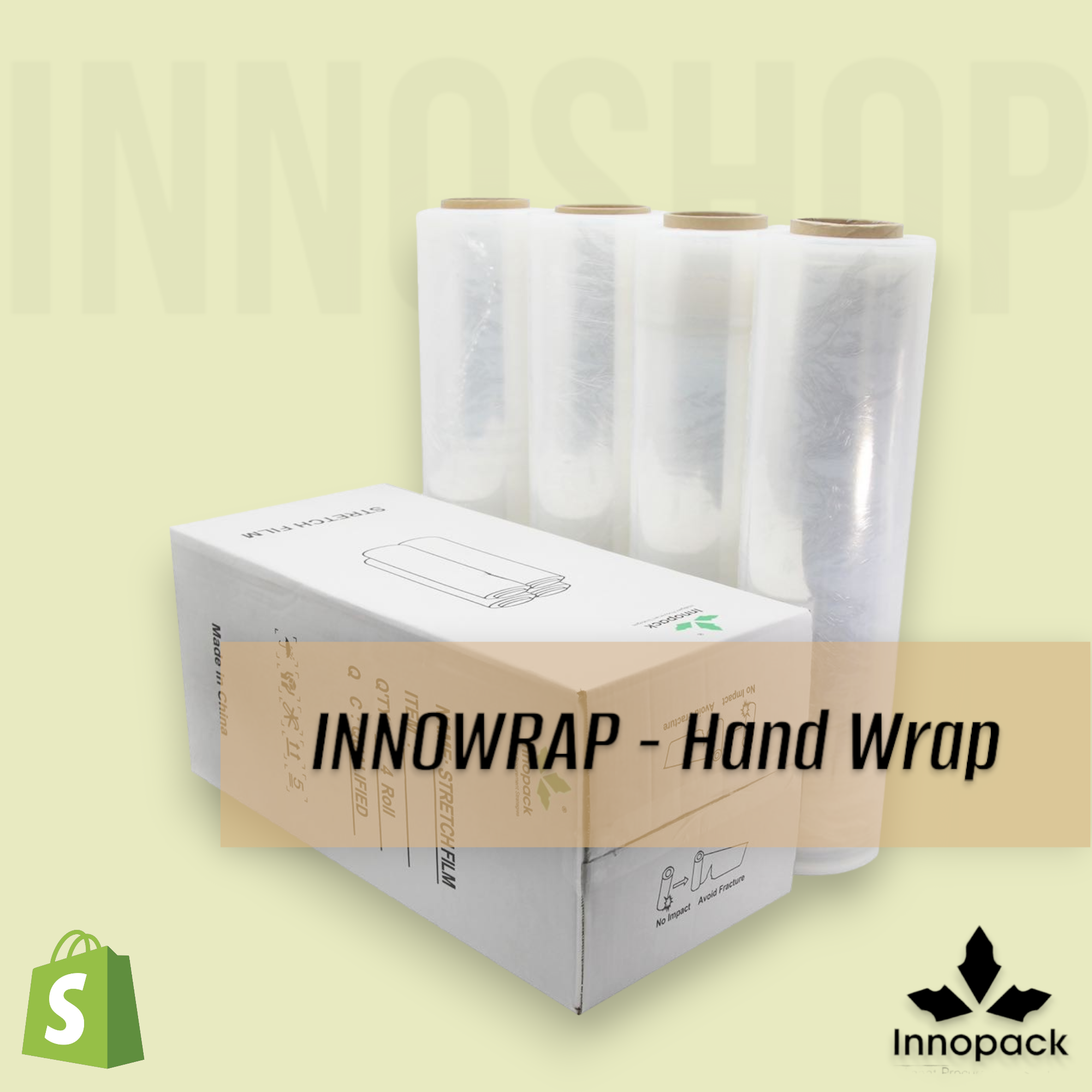 Quick Wraps Incont INNOWRAP 430MM X 800MTR X 6UM 4 ROLLS / CARTON CAST PE HAND WRAP ...