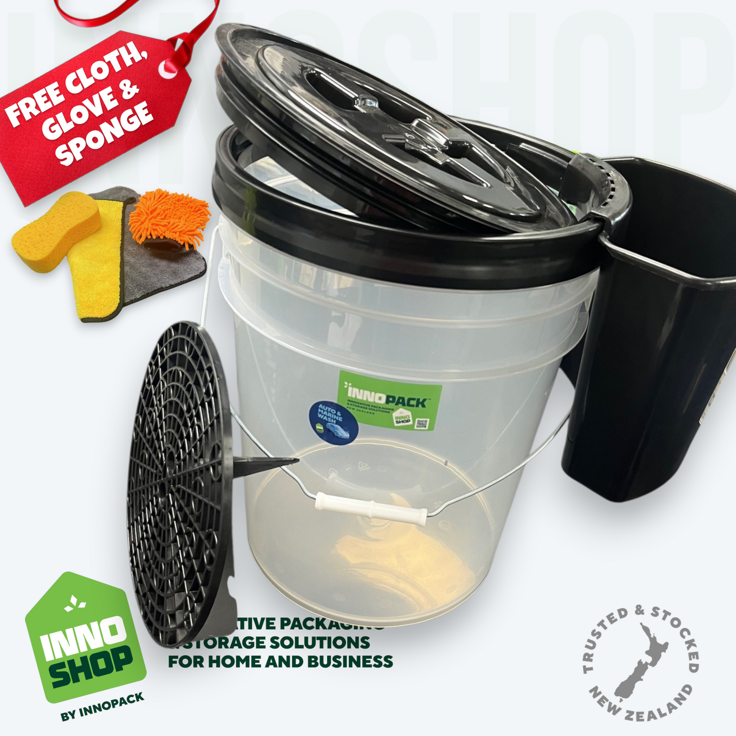 WASH 4-PIECE KIT - FREE!!! SPONGE, CLOTH & GLOVE