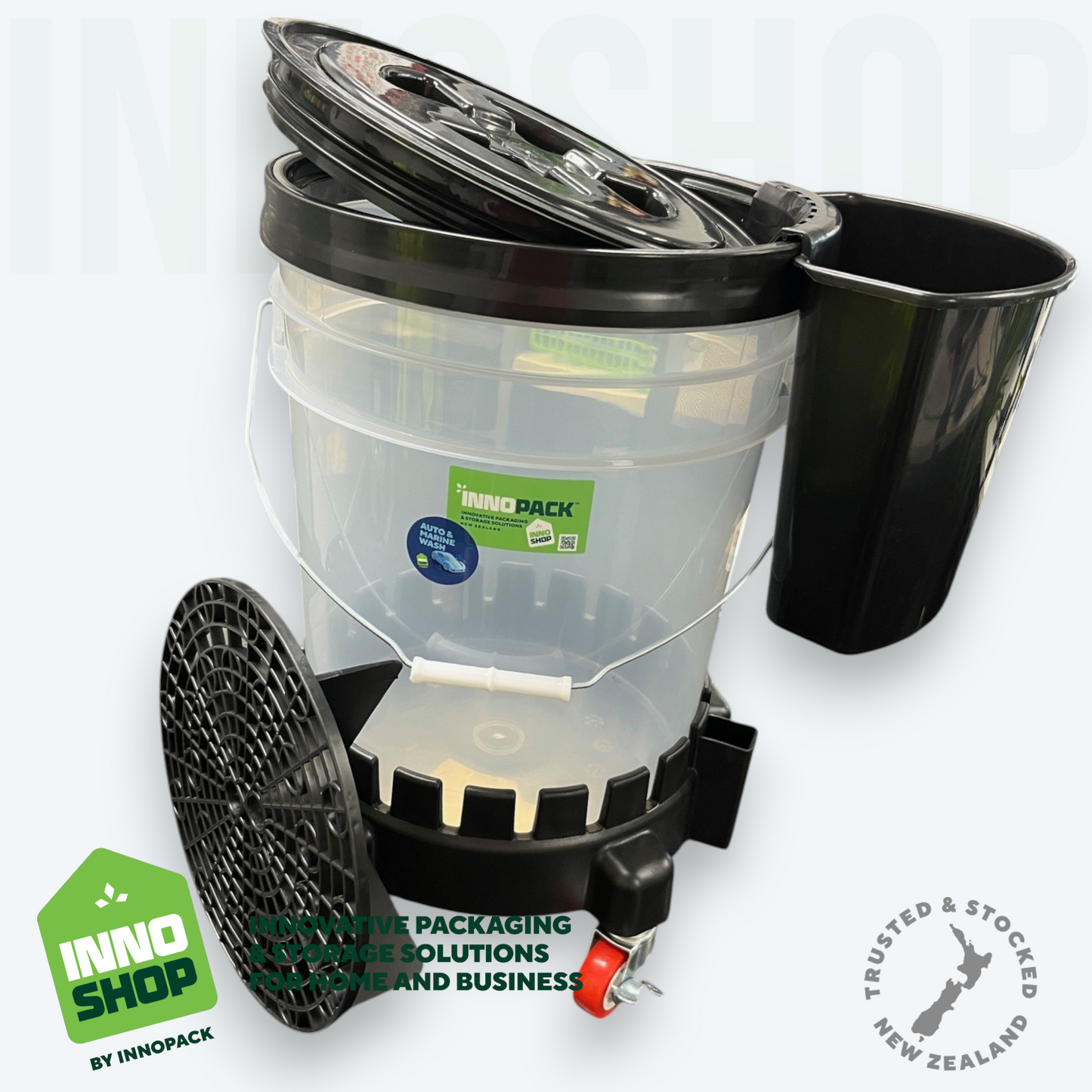 WASH 5-PIECE TROLLY KIT - FREE!!! SPONGE, CLOTH & GLOVE