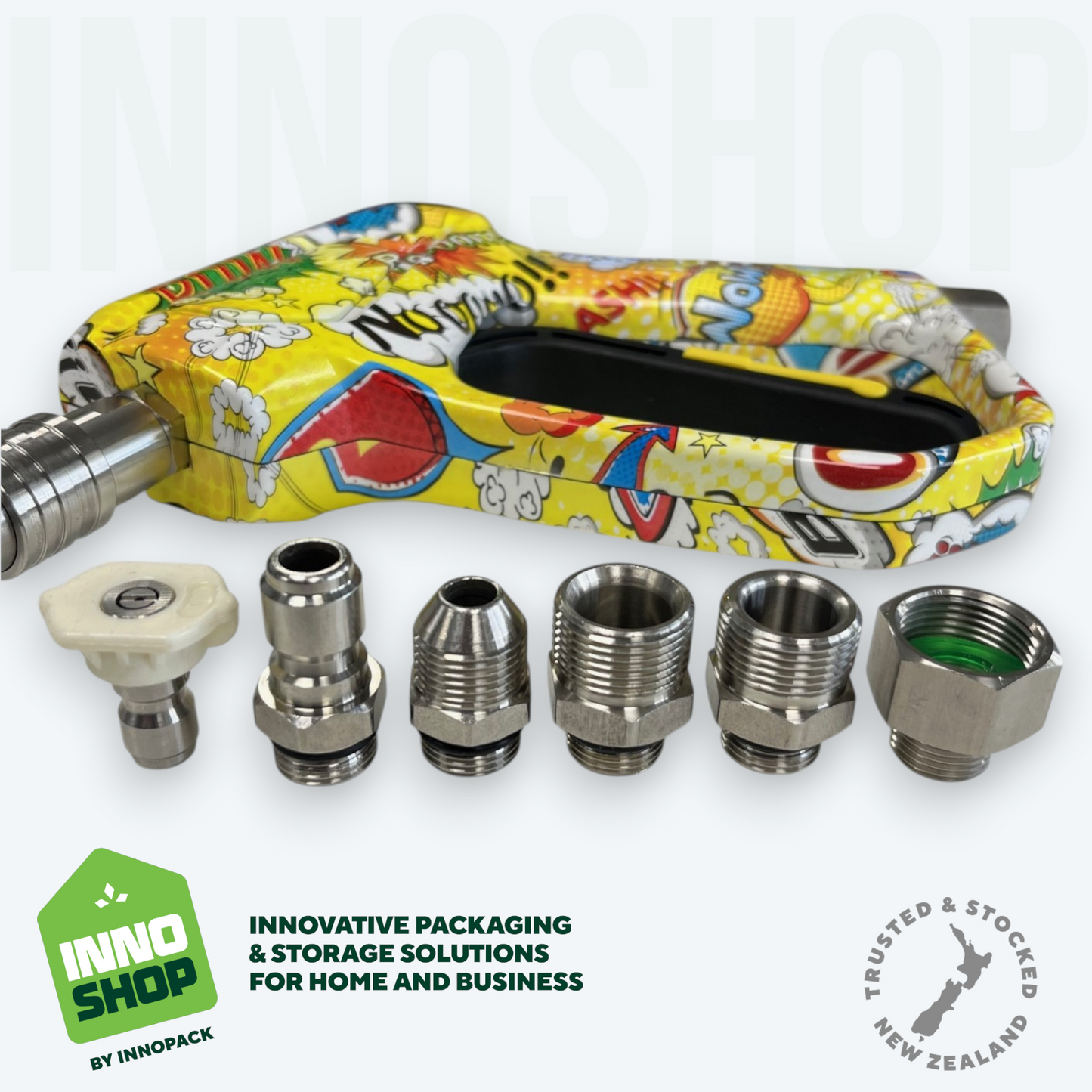 HIGH PRESSURE WASH GUN + OLD SCHOOL 5-PIECE CONNECTOR SET